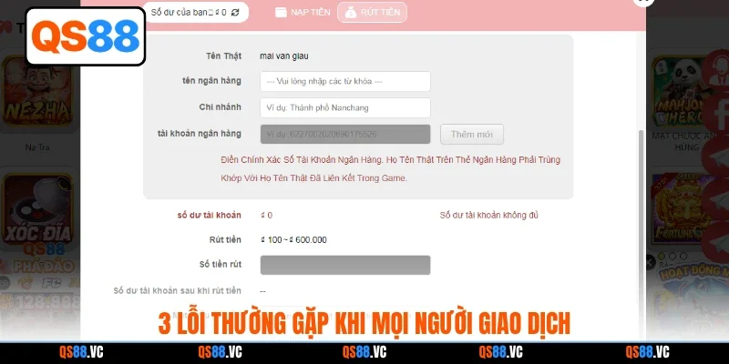 3 lỗi thường gặp khi mọi người giao dịch