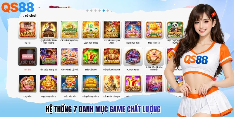 Hệ thống 7 danh mục game chất lượng