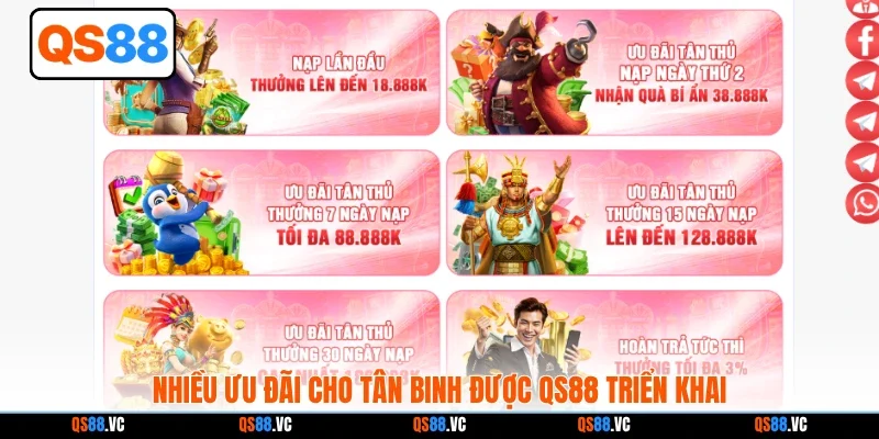 Nhiều ưu đãi cho tân binh được QS88 triển khai