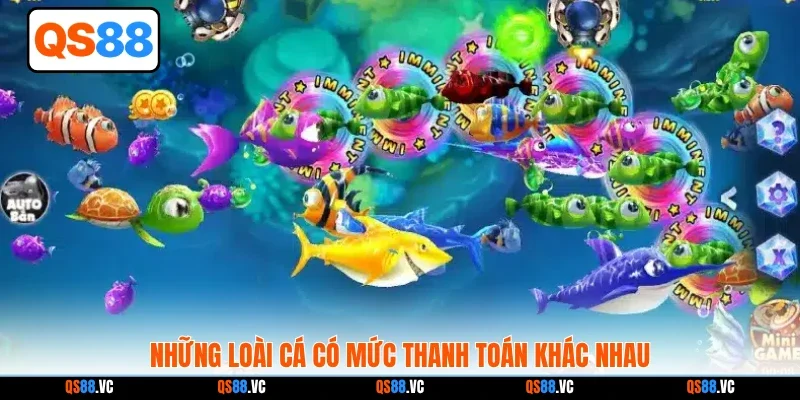 Những loài cá có mức thanh toán khác nhau
