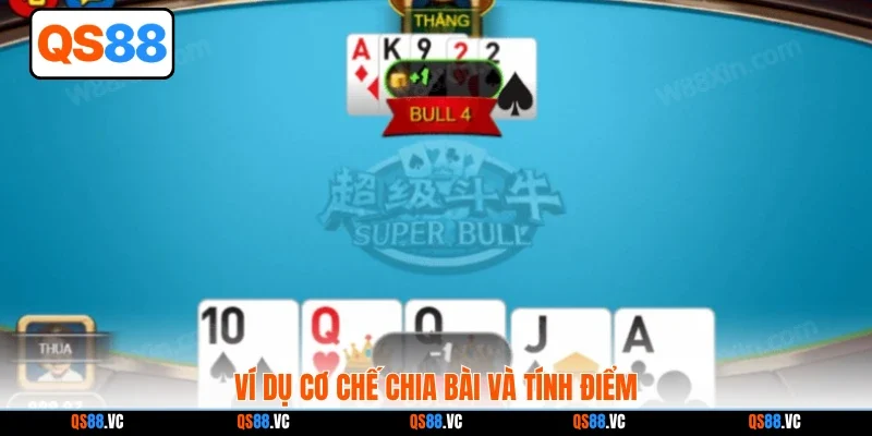Ví dụ cơ chế chia bài và tính điểm
